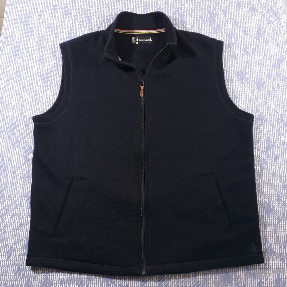 Smartwool Hudson Trail Wool Blend Fleece Outdoor Vest Mens 2XL Navy